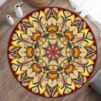 Marokiečių stiliaus svetainės dekoracija Apvalus kilimas Bohemiškas kilimas Dideli kilimai miegamajam Namų supamasis krėslas Grindų kilimėlis 60cmx60cm black