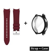 Dėklas+Apyrankė, skirta Samsung Galaxy Watch 4/5/6/7 40mm 44mm, minkštas TPU, visapusis ekrano apsaugas, buferis, silikoninė apyrankė for Watch 5 4 40 mm
