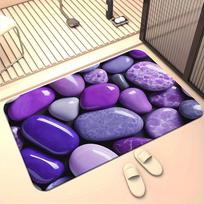 Purple Pebbles High Definition Printed Non-Slip Doormat Absorbent Washable Area Rug for Bathroom Entrance Living Room Yoga 40x60cm purple