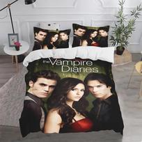 Vampyrų dienoraščiai patalynės komplektas Mielas miegamojo patalynės užvalkalas pagalvei Suaugusiems Vaikams Dovana Viengulis Dvigulis Didelis Dydis Dekoravimui 135x200cm black