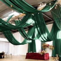 Baltos lubų užuolaidos vestuvėms, Vestuvių arkos drapiravimo audinys, Skaidrus šifono drapiravimas vakarėliui, ceremonijai W150xH300cm