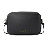 MICHAEL KORS Jet Set Gold Hardware Letter Print Leather Camera Bag Crossbody Bag Small Women's Black juoda