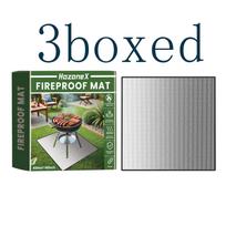 Outdoor BBQ Fire Pit MatWaterproof Square Heat Resistant Pad for Lawn & Patio Protection, Fireproof & Oil Resistant gray