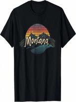 Montana -Cool Funny Graphic Vintage Men Women Kids Mountains T-Shirt 5XL įvairiaspalvis