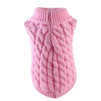 Winter Warm Solid Chihuahua Puppy Dog Sweater Pullover Pet Clothes for Small Dogs Yorkshire Schnauzer Disfraz De Perro (Pink,XS-suit 0.6-1.5kg) rožinė