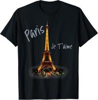 Eiffel Tower Paris French Vintage I Love Paris France T-Shirt S įvairiaspalvis