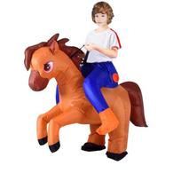 Pripučiamas žirgo kostiumas Helovinui – puikiai tinka tėvų ir vaikų cosplay – smagus kostiumas važinėti gyvūnu Kid brown
