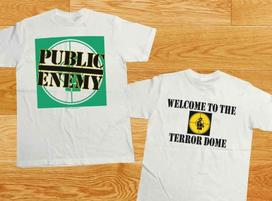 Vintage Public Enemy Band Cotton White S-4XL Unisex 2 Sides Shirt L beige
