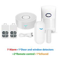 Tuya WiFi išmanioji namų signalizacijos sistema 433MHz įsilaužimo signalizacijos sirena Išmaniojo gyvenimo programėlės valdymas Belaidžių namų signalizacijos sistemos rinkiniai white