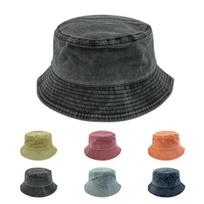 Cotton Washed Vintage Bulk Plain Custom Denim Fisherman Caps Design Your Own Bucket Hat 58cm for adult kupranugaris