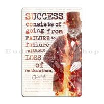 Winston Churchill Effort Inspirational Quote Underground Art Print Motivational Metal Cinema Plaques Mural Tin Sign Poster 20x30cm（7.8x11.8inch） brown