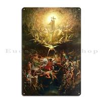 Botticelli La Carte de lEnfer Dantes Map of Hell Dante and Virgil in the Ninth Circle of Hell Metal Printing Tin Sign Poster 30x40cm(11.8x15.7inch)