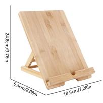 Sturdy Book Holder Wooden Kitchen Cookbook Stand Desktop Reading Rest Holder  Cell Phone Stand B beige