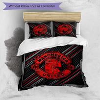 Manchester United Pattern Printed 3PCS Bedding Set Soft Skin-Friendly Washable Duvet Cover & Pillowcases Set All Season Bedroom 135cm*200cm