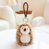 Mielas mini gyvūno pliušinis raktų pakabukas Žavingas ežiukas Liūtas kimštas lėlės pakabukas Minkštas pūkuotas kuprinės papuošalas Gimtadienio dovana 12-14cm geltona
