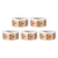 5 Rolls 2500 Pieces Round Stickers 1 Inch Diameter Kraft Paper Sticker Labels for Crafting Present Packaging Envelope Sealing white