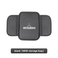 Leather Car Armrest Box Pad Auto Armrest Mat Car Interiors For Mitsubishi Eclipse Lancer Outlander Pajero ASX I200 Space Delica RP4 black