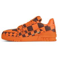 LOUIS VUITTON Trainer Leather Low top Skateboard Shoes Unisex Orange 1ACN5M 35.5 oranžinė