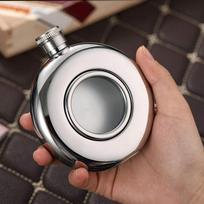 Plieninė Mini Skaidri Kišeninė Flaska Apvali Kišeninė Langas Rusija Flaska Baras Viski Butelis 5oz white
