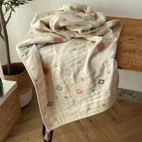 Newborn Baby Swaddling Blankets 6 Layers Muslin Organic Baby Blanket Swaddle Wrap Soft Toddler Stroller Bedding Blankets Bohemia 90 110cm gray