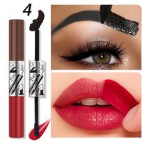 Peel Off Eyebrow Tint Gel and Lip Stain Tattoo Set Waterproof Long Lasting Semi Permanent Eyebrow Enhancer Liquid Lip Tint Makeup Cosmetic 4# black