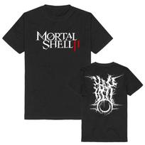 Žaidimas Mortal Shell II Logotipo Marškinėliai Unisex Gotikiniai Tamsūs Grafiniai Marškinėliai Vyrams Moterims Trumpomis Rankovėmis Apvalia Kaklo Iškirpte Marškinėliai Metalo Stilius Gatvės Apranga S gray
