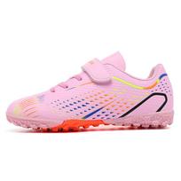Boys Football Shoes AG/TF Spike Rubber Soft Sole Kid's Professional Artificial Turf Training Football Boots for Girls Soccer Shoes 37 rožinė