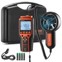 VEVOR Padalintas rankinis anemometras, 14 °F-140 °F, Skaitmeninis vėjo greičio CFM matuoklis su LED apšviečiamu ekranu 16.8 x 7.5 x 3.6 cm