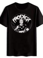 Men's PRODIGY Graphic T-and kids tshirt Bold Text Stars/Stripes Print, Loose Fit Oversized Tee Durable and kids tshirt Suitable for Summer 150 black