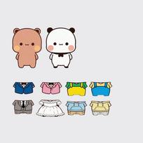 Cute Anime Panda Bear Bubu and Dudu Fridge Magnets Kawaii Yier Bubu Dress-Up Magnets Home Decor Sticker for Refrigerators Gift