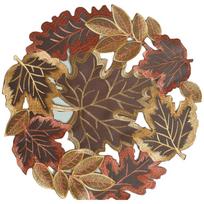 Daugiaspalvis stalo padėkliukas su lapų raštu, stalo kilimėlis, siuvinėtas stalo takelis, rudens dekoracija 35*35cm beige