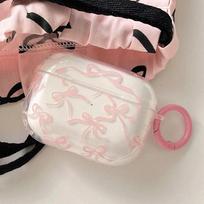 Pink Bow Case for Airpods Pro 2, Pro 3, Pro Soft Protective Case Bluetooth Wireless Earphone Cover for Airpods 1or2, 3, 4 Cover For Airpods 1or2 white