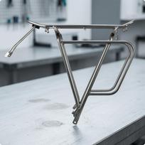 Rear Cargo Rack Aluminum Alloy Bike Stainless Steel for Tourists, Commuters, pilka spalva