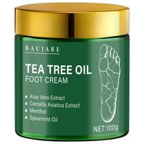 Tea Tree Oil Foot Cream with Aloe & Menthol - Moisturizes & Softens Skin with Hyaluronic Acid & Retinol 100g auksas