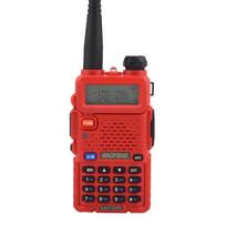 Baofeng Racija UV-5R Dvijuostis Radijo Ryšio Prietaisas VHF/UHF 136-174MHz & 400-520MHz FM Nešiojamas Siųstuvas-Imtuvas su Ausinėmis EURO raudona