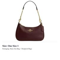 COACH Teri Pebbled Leather Shoulder Bag Medium Women's Brown CV934-IMMPL One Size 1 black