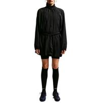Nike Solid Color Stand Collar Midi Long Sleeve Dress Women dresses IF0559-010 XL black