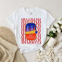Sardines Shirt, colorful Fish tShirt, Tinned Fish Fisherman Aesthetic Mermaidcore, Vacation Beach Unisex T-shirt 120 red