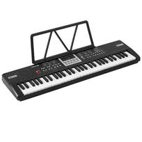 VEVOR skaitmeninis pianinas 61 klavišas, pusiau svertinė elektroninė klaviatūra, nešiojama, juoda, pradedantiesiems, 100 garsų, 100 ritmų, elektroninis pianinas