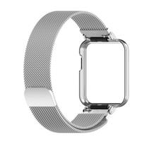 Milano dirželis skirtas „Xiaomi Mi Watch Lite Smart Watch“ metalinis rėmas, apsauginis dėklas, apyrankė, laikrodžio apyrankė, skirta „Redmi Watch 2 Lite Correa“ Redmi Watch 2 Lite sidabras