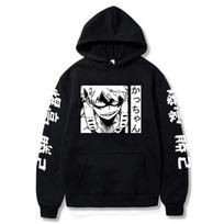 Anime Figure My Hero Academia Katsuki Bakugo Hoodies Vyriški Moteriški Japoniško stiliaus Anime megztiniai Unisex Juokingi Harajuku laisvalaikio megztiniai XS juoda