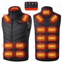 Savaime šildoma liemenė vyriška USB šildoma liemenė šildoma liemenė termiškai šildomi drabužiai, intelektuali pastovios temperatūros liemenė 6XL black