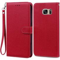 S7Edge dėklas Samsung Galaxy S7 dėklui Odinė piniginė Samsung S7 Edge dėklui Minkštas atlenkiamas dangtelis Samsung S7 S 7 Edge Fundas For Samsung S7 Edge red