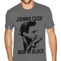 Johnny Cash marškinėliai vyrams porai Aukštos kokybės marškinėlis vyrui Angliško stiliaus marškinėliai vyrams Maža kaina Prekės ženklas Viršus Vintažiniai marškinėliai XL tamsiai pilka spalva