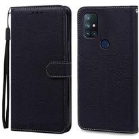 Nord N10 dėklas Oneplus Nord N10 5G dėklui Odinis atverčiamas piniginės dangtelis Oneplus Nord N10 dėklui Minkšto silikono knygos dangtelis Fundas Oneplus Nord N10 5G juoda