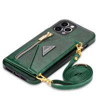 Užtrauktuku užsegama piniginė iPhone 16 15 Plus 14 13 12 Mini 11 X XR XS Pro Max dėklas su kortelių laikikliu, raišteliu, crossbody odiniu dangteliu For iPhone 14