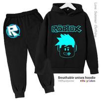 Unisex sportinis kostiumas vaikams su Roblox HD spauda, poliesterio sportinės kelnės, naujas 2025 m. rudens derinys, berniukų džemperis su joggeriais, kasdieniam dėvėjimui, daug spalvų, laisvalaikio 120 black