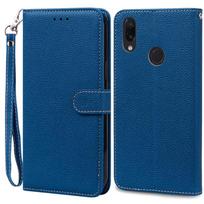 Redmi7 dėklas Redmi Note 7 dėklui Odinis piniginės tipo atverčiamas dėklas Xiaomi Redmi Note 7 viršeliui Note7 Pro apsauginis Fundas Coque Etui For Redmi 7 blue
