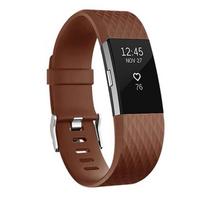 Fitbit Charge 2 Deimantinio rašto pakaitinis sportinis TPE dirželis Large ruda