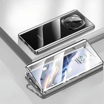 Magnetinis dėklas Huawei Honor Magic 8/ 7/ 6/ 5/ 4 Pro su Metaliniu Rėmeliu, Dvipusis Grūdintas Stiklas, Pilna Ekrano Apsauga, Bamperiai Telefonui Honor Magic 4 Pro juoda